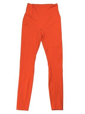 Fabletics Orange High Waisted Pocket Leggings Small Athletic Yoga Running Pants